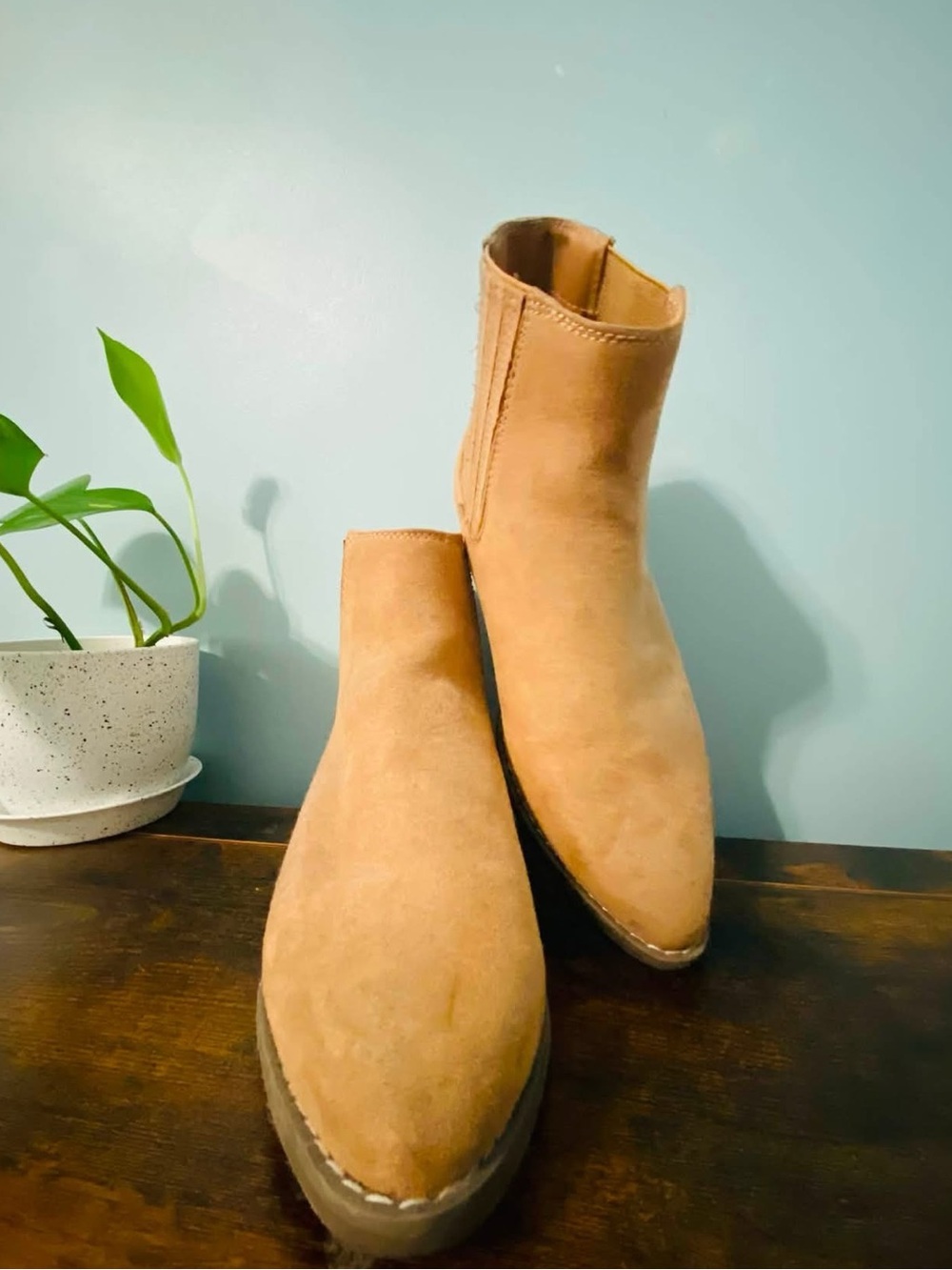 Target Women's Tan Suede Ankle Booties